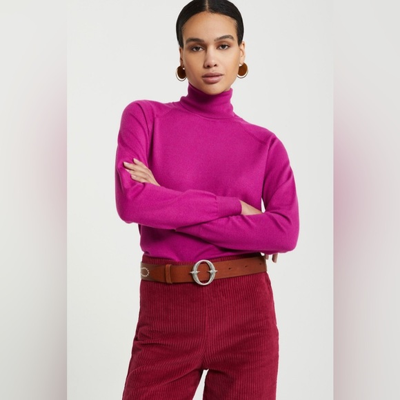 Charter Club Ply Cashmere Purple Turtleneck Sweater